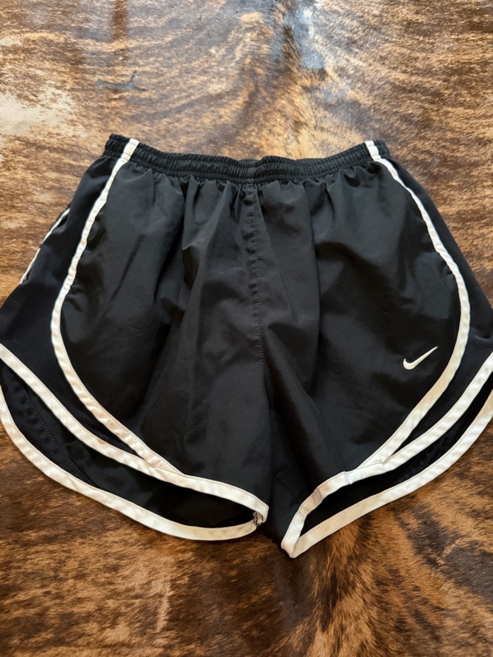 Nike Black Athletic Shorts with White Piping